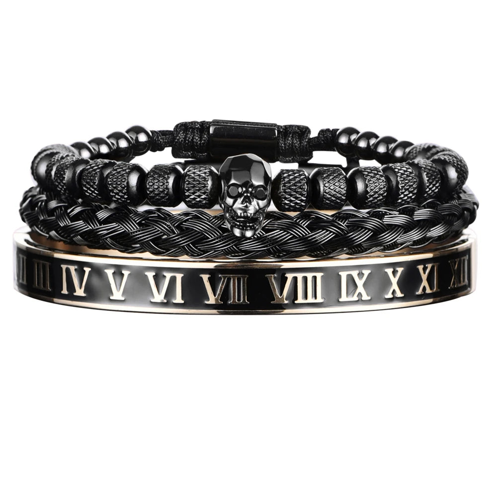 Kit Luxury Skull - Aço Inoxidável (3 peças)
