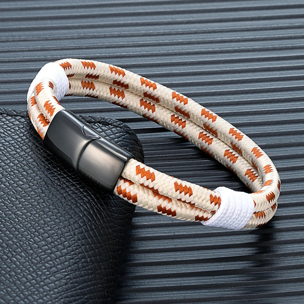 Pulseira Nauticus – Dupla Corda Náutica e Aço Inoxidável