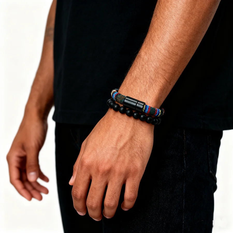 Pulseiras Nomad – Tecido e Pedra