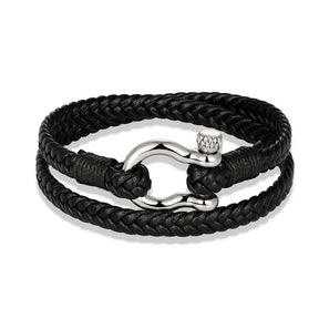Pulseira Onyx – Aço Inoxidável e Couro Premium