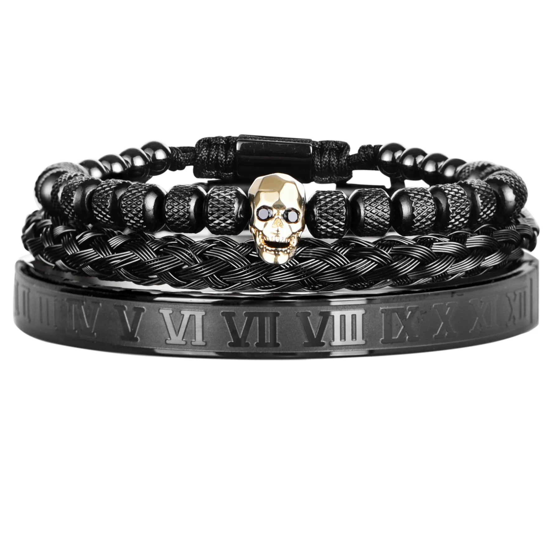 Kit Luxury Skull - Aço Inoxidável (3 peças)