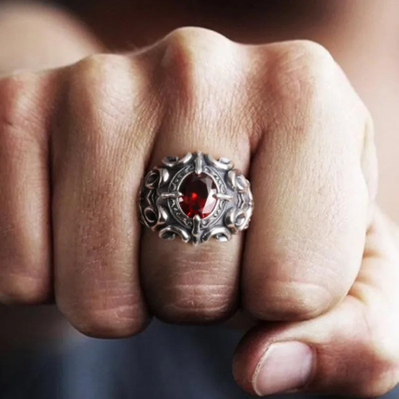 Anel Dark Ruby - Prata 925