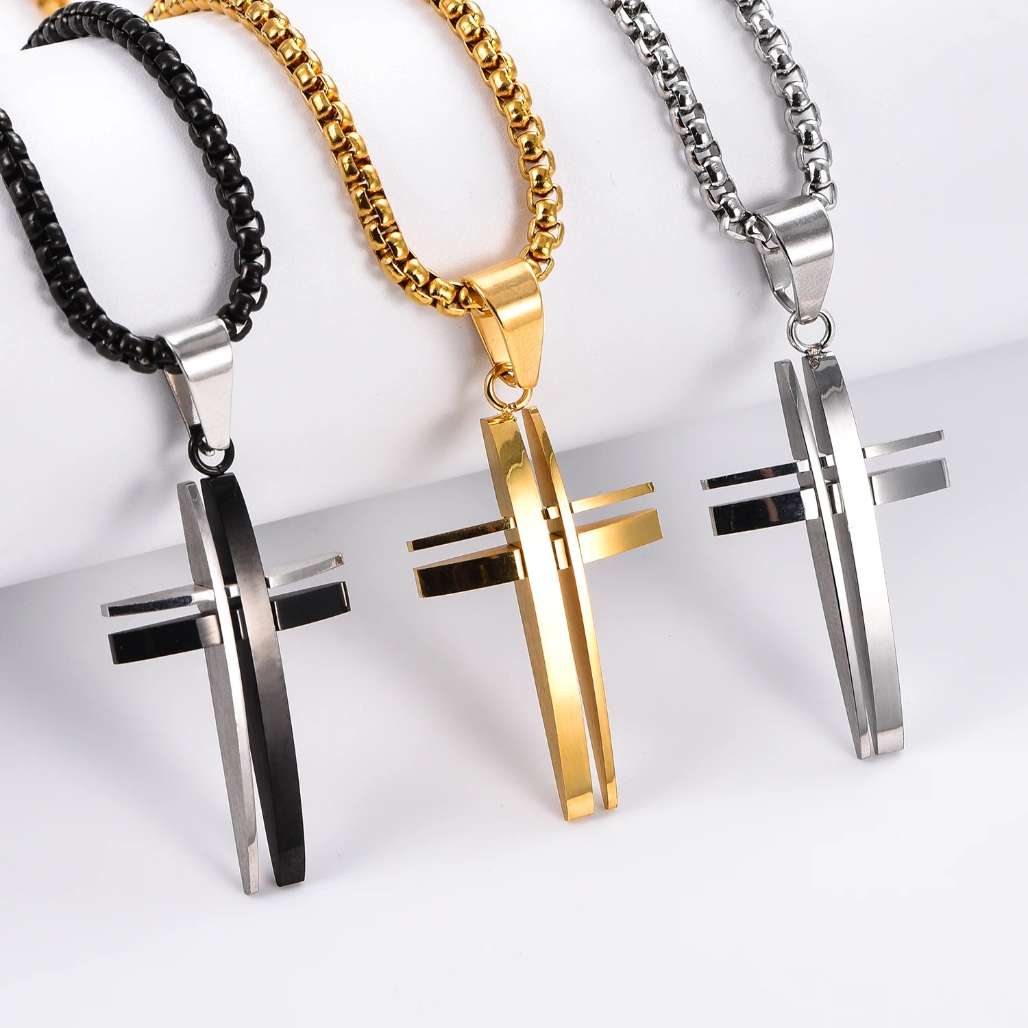 Colar Cruz - Aço Inoxidável