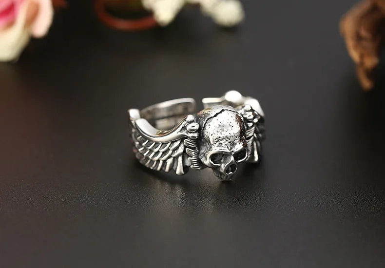 Anel Skull - Prata 925 (Ajustável)