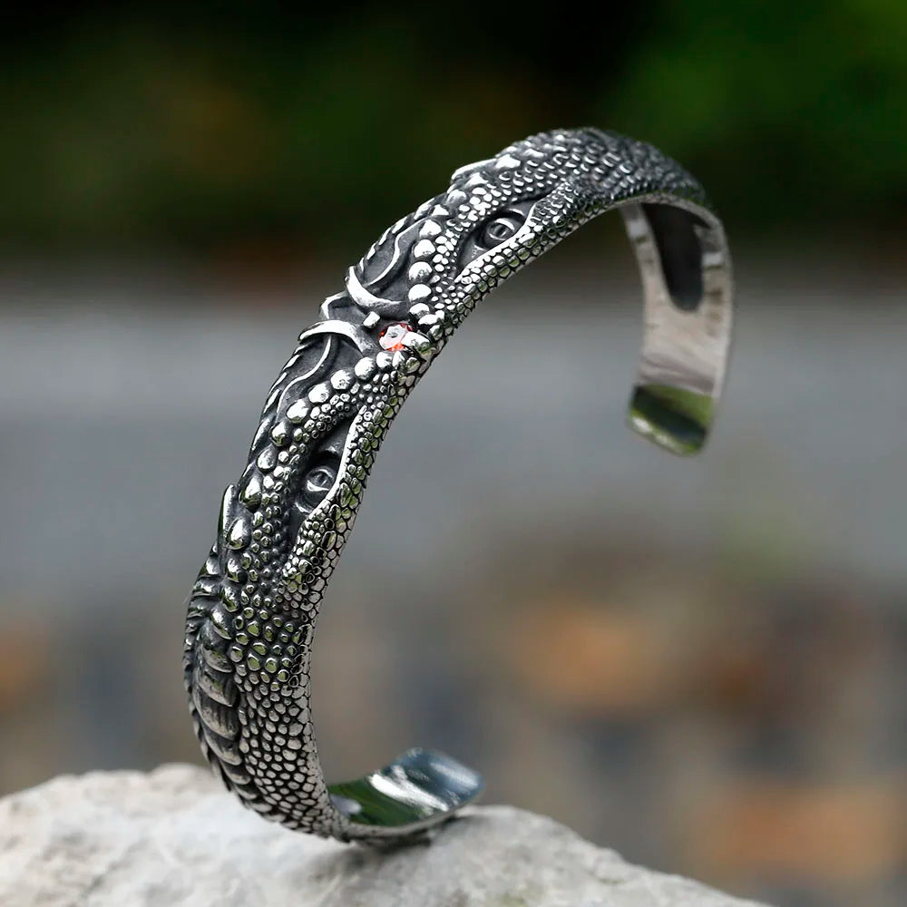 Bracelete Dragão de Valhalla - Aço Inoxidável