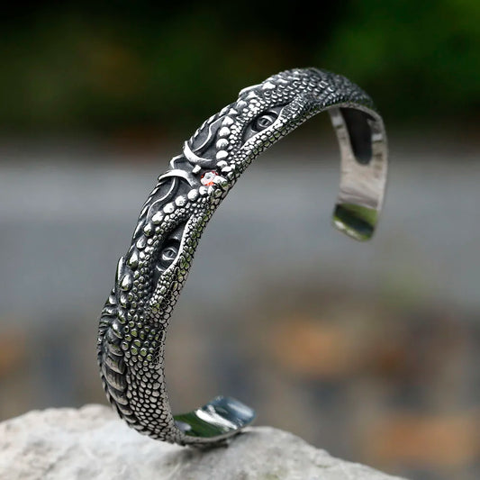 Bracelete Dragão de Valhalla - Aço Inoxidável