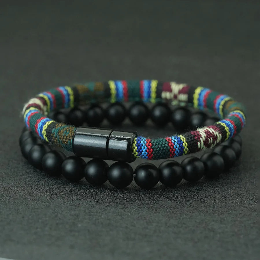 Pulseiras Nomad – Tecido e Pedra
