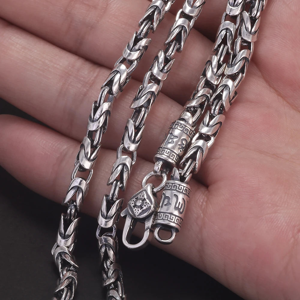 Corrente de Bali Mantra do Dragão – Prata 925 (4mm)