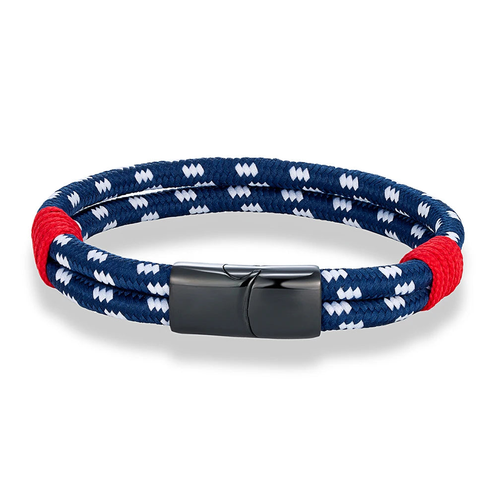 Pulseira Nauticus – Dupla Corda Náutica e Aço Inoxidável
