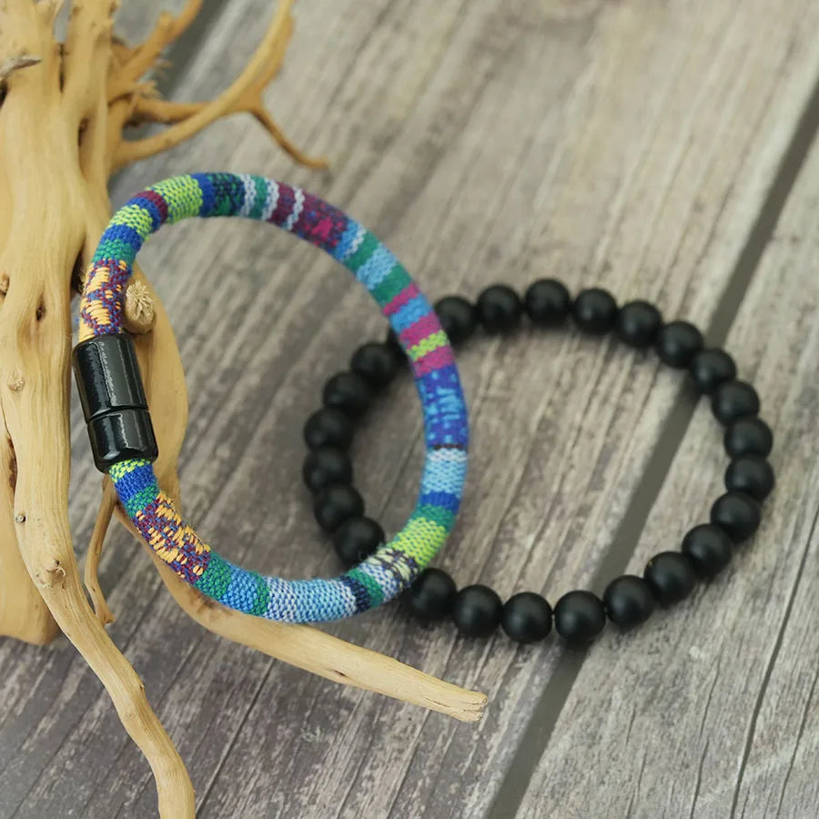 Pulseiras Nomad – Tecido e Pedra