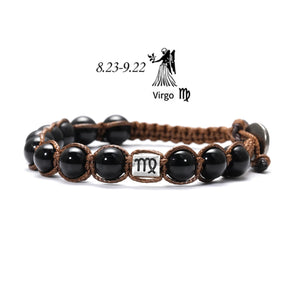 Pulseira Signus - Pedra Obsidiana Negra (Ajustável)