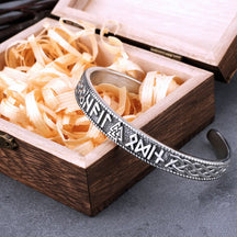Bracelete Valknut Runas - Aço Inoxidável