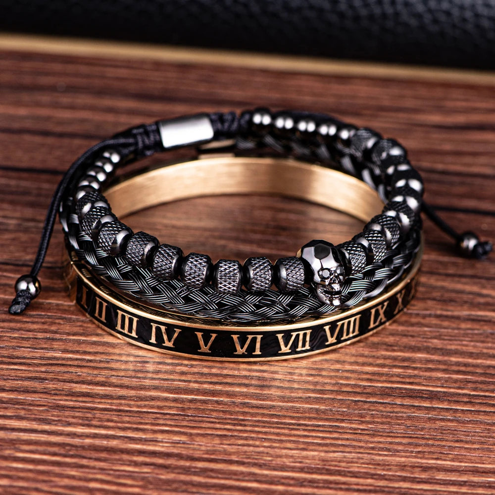 Kit Luxury Skull - Aço Inoxidável (3 peças)