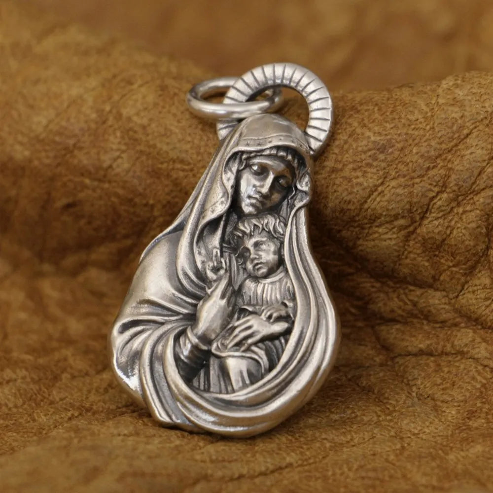 PINGENTE MÃE DE JESUS - PRATA 925