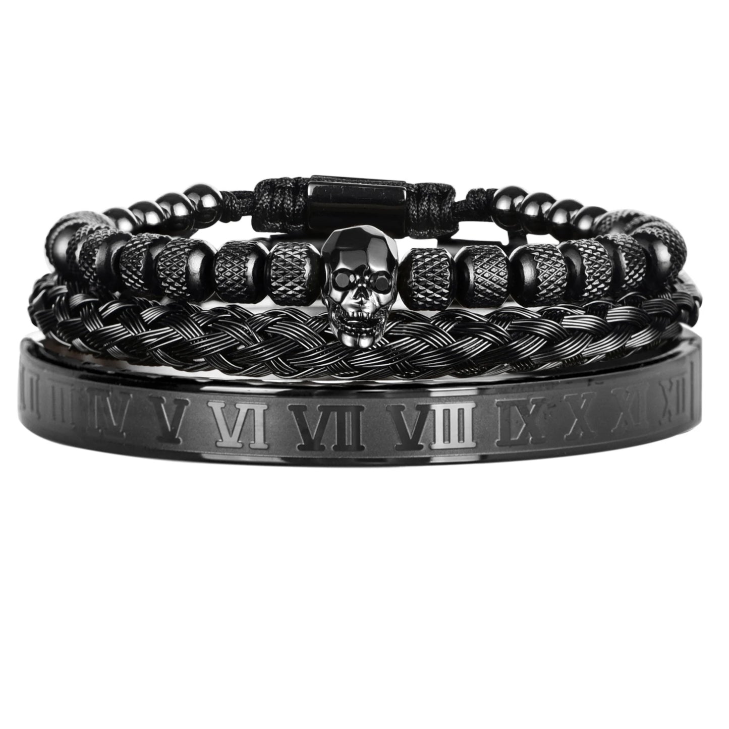 Kit Luxury Skull - Aço Inoxidável (3 peças)