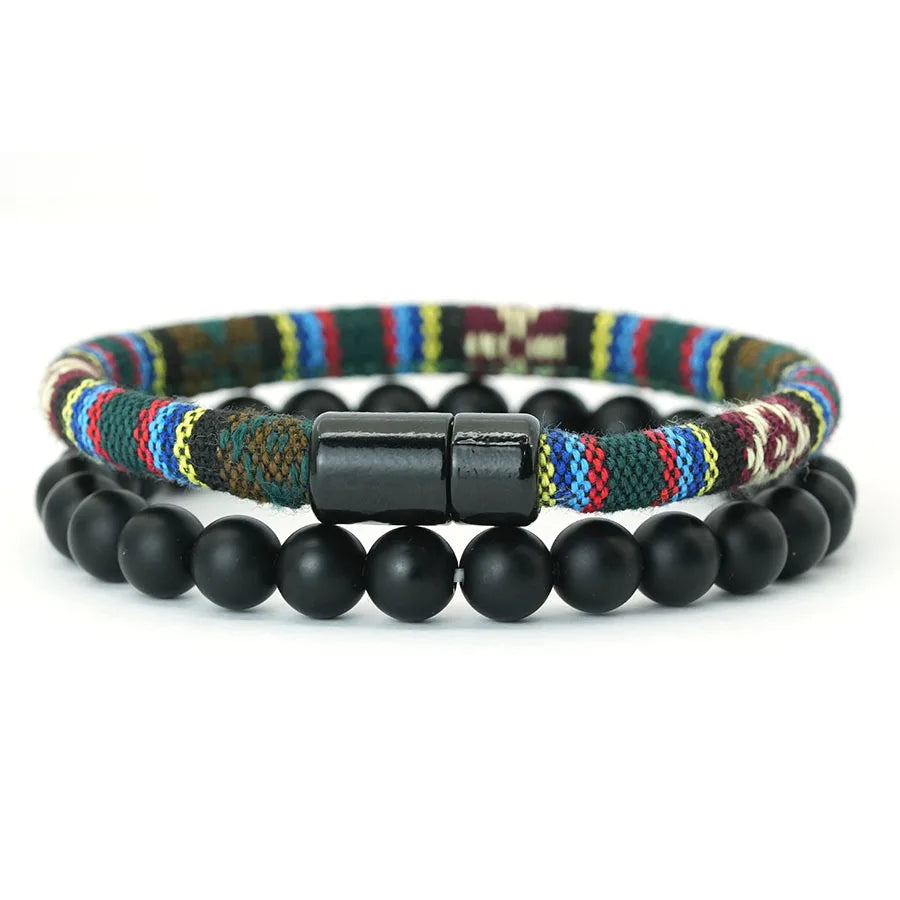 Pulseiras Nomad – Tecido e Pedra