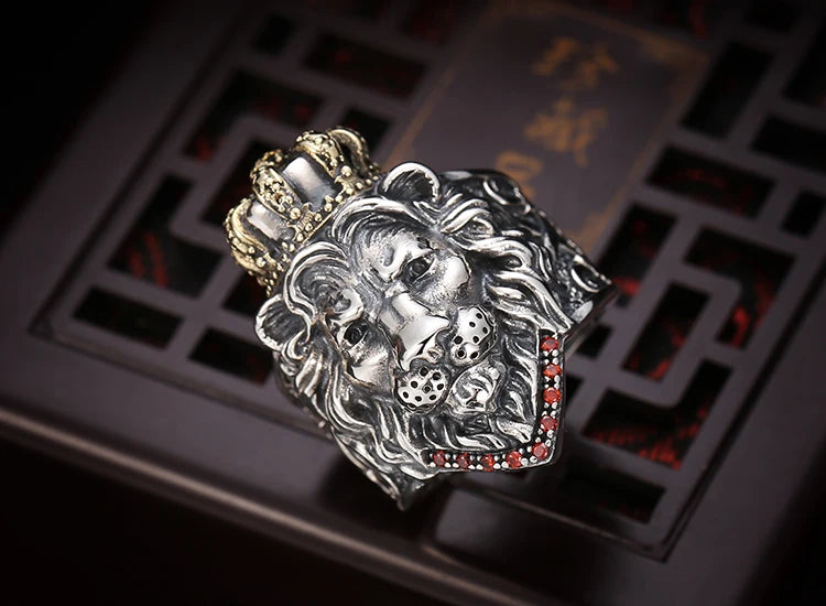 Anel Lion King - Prata 925 (Ajustável)