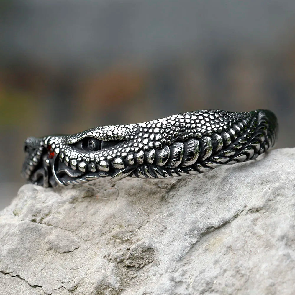 Bracelete Dragão de Valhalla - Aço Inoxidável