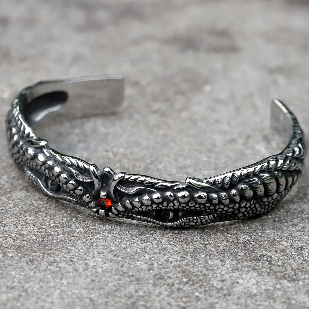 Bracelete Dragão de Valhalla - Aço Inoxidável