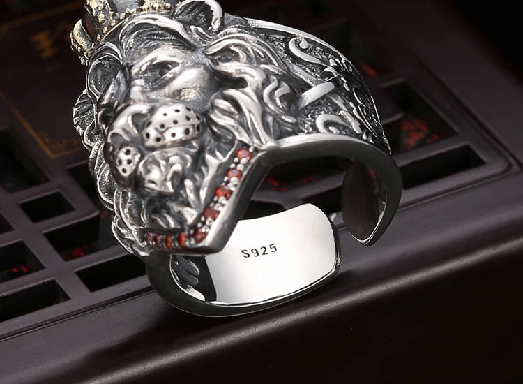 Anel Lion King - Prata 925 (Ajustável)