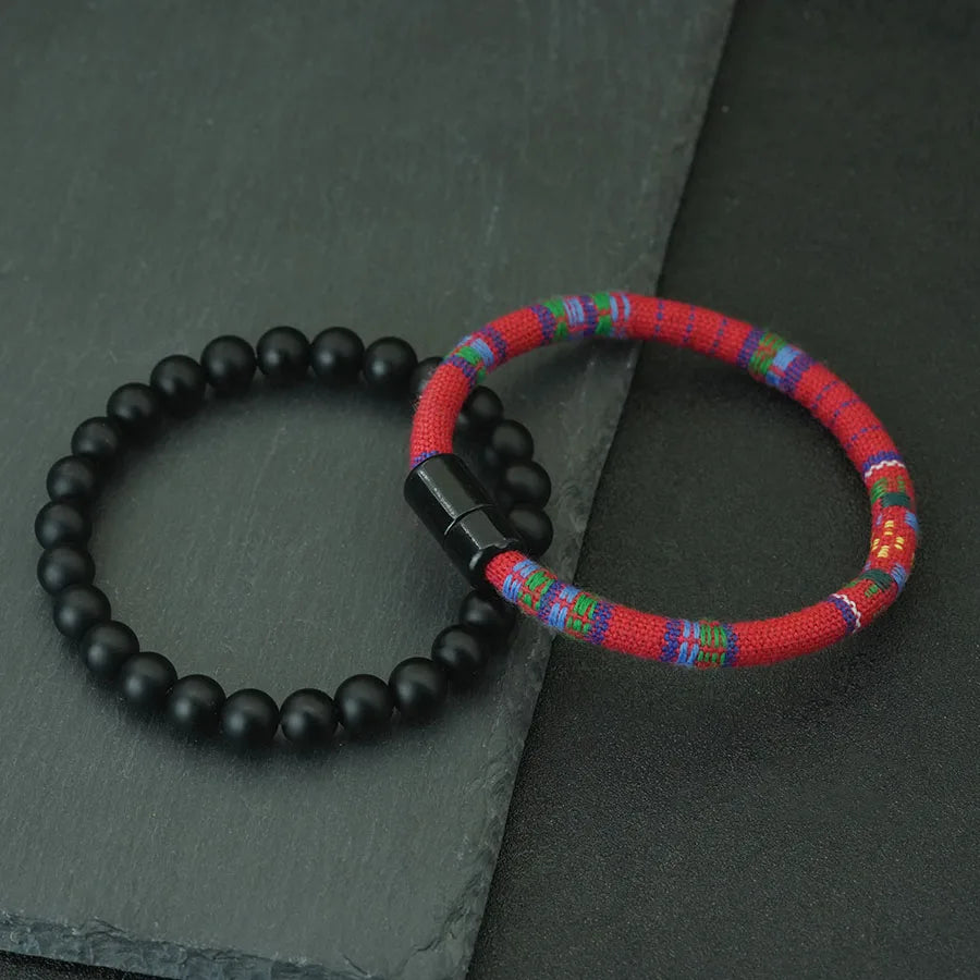 Pulseiras Nomad – Tecido e Pedra