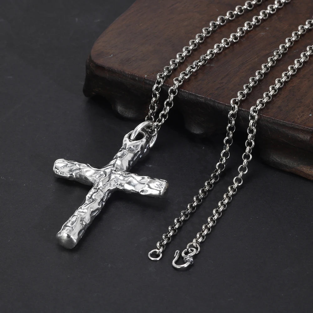 Pingente Cruz Martelada - Prata 925