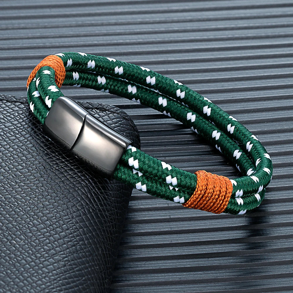 Pulseira Nauticus – Dupla Corda Náutica e Aço Inoxidável