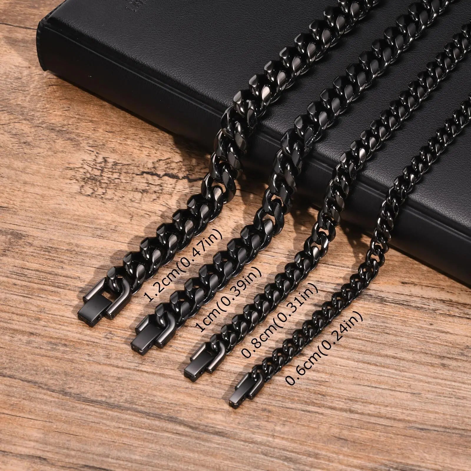 Pulseira Miami Black - Aço Inoxidável