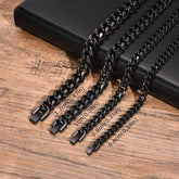 Pulseira Miami Black - Aço Inoxidável