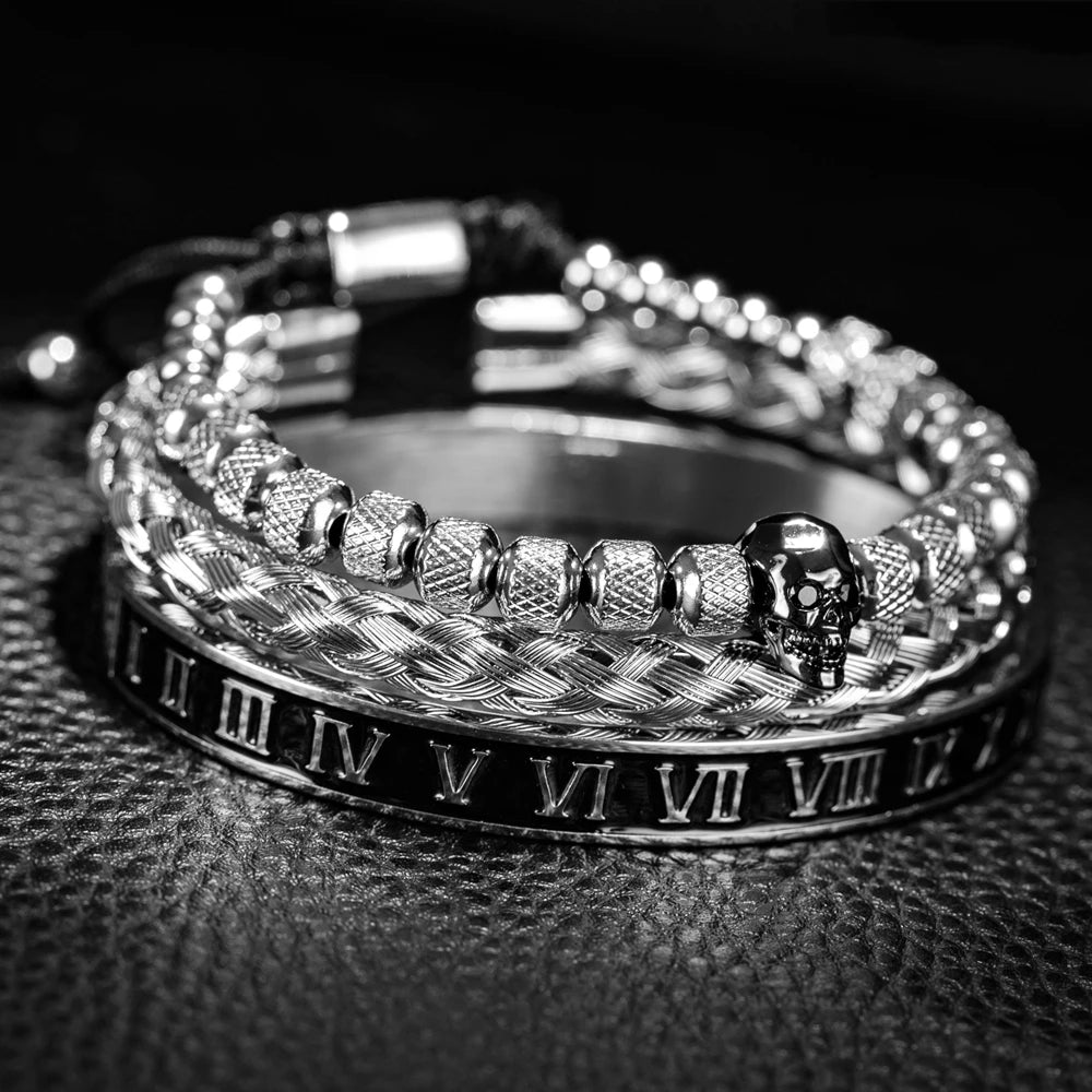 Kit Luxury Skull - Aço Inoxidável (3 peças)